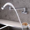 Brass Folding Kitchen Faucet Sigle Cold Water Wall Mount Flexible Vessel SinkTap