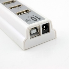 Socket Shaped 10 Port USB 2.0 Hub + Power Source for PC Laptop