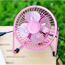 Iron aluminum leaf USB quiet fan pink