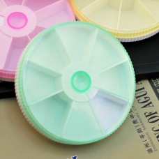 Circular transparent one week medicine box random color