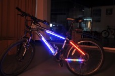 Blue Bike Bicycle Color Rainbow LED Light Bar Strip Wheel Tyre Spoke Decoration