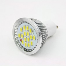 7W GU10 LED Bulb Spotlight 16LEDs SMD 5630 220V w/ Cover Pure White