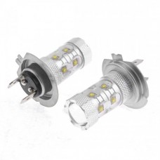 2 Pcs Vehicle Car H7 White 10 SMD LED Fog Light Driving Lamp DC 12V 50W