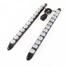 2 Pcs White 12 LED Adhesive Daytime Running Front Fog DRL Driving Light Set