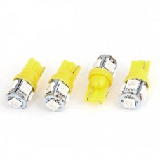 4 Pcs T10 194 168 W5W Yellow 5050 5-SMD LED Tail Light Bulbs 12V for Car