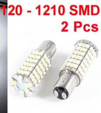 2 Pcs White Yellow 1157 BAY15D 120 1210 SMD LED Brake Light Bulb for Car