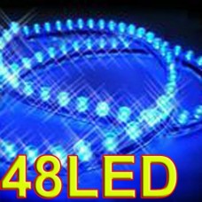 Flexible Car Truck Motorbike Motor Strip Light Blue Waterproof 48 LED Lamp 48CM