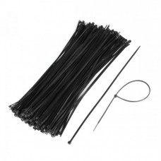 200 Pcs 5x300mm Network Cable Wire Nylon Zip Tie Strap Fastener Black