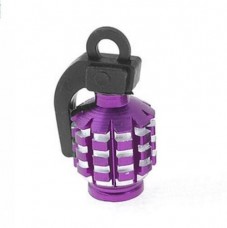 4pcs Grenade Style Purple Black Car Tire Tyre Valve Caps Covers