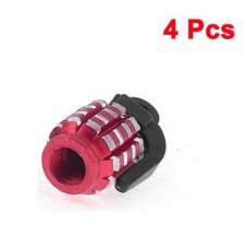 4PCS Burgundy Black Alloy Grenade Shape Tire Tyre Valve Caps for Auto Car