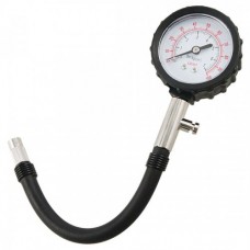 Car Truck Motorbike Tyre Tire Pressure Gauge Black Silver Tone