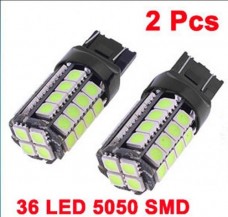 2 Pcs 7443 7440 T20 Ice Blue 36 LED 5050 SMD Tail Brake Light Bulbs