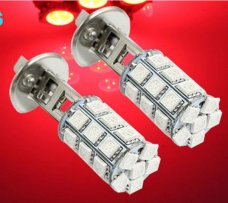 H1 Red 5050 SMD 27 LED Rear Fog Light LED DC 12V 2pcs for Auto