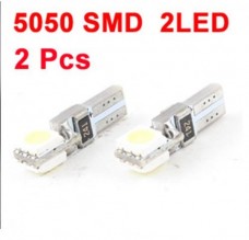 Vehicle Car White 2 5050 SMD LED Instrument Board Light Bulb T5 x 2