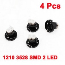 T4.2 Red 1210 3528 SMD 2 LED Dashboard Gauge Panle Light Bulb 4pcs for Car