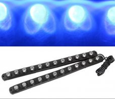 2pcs Vehicle Car Blue 12 LED Rubber DRL Daytime Running Light Bulb Strip