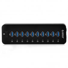 ORICO H10-U3 Super Speed USB3.0 10 Port HUB with VL812 Controller & Premium 12V Power Adapter & Deta