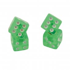 Car Vehicle Cube Shape Dice Style Tire Valve Caps(4PCS)--Green