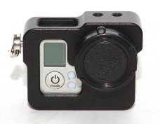 Black Aluminium Alloy Skeleton Rugged Cage Protective Frame Housing Case W/ Lens Cap for GoPro H