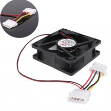 DC 12V 0.18A 80mmx25mm 8025 4-Wire Computer Case Cooling Fan Cooler Black