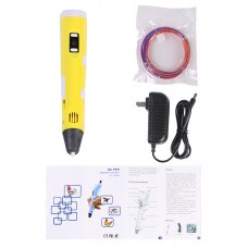 II Temperature Display 3D Printing Pen Yellow Blue ABS Material 3D Printing Pen