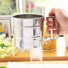 1pc Stainless Steel Cup Shape Flour Sieve Bolt manual Sugar Shaker Kitchen Tool