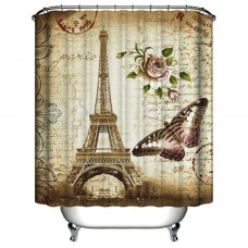 Paris Eiffel Tower Waterproof Kids Bathroom Shower Curtain Home Decoration