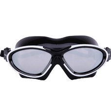 Coating Swimming Goggles Large Frame Anti Fog Goggles  Black+White