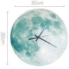 Creative Noctilucence Moon Wall Clock DIY Luminous Hang Clock Home Decor  Green