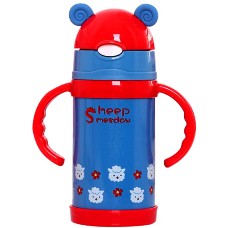 Stainless Steel Mug Insulated Water Bottle With Straw and Handle Suitable For Baby