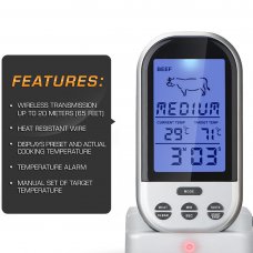 Extended Range Wireless Cooking Thermometer Thermal Transmitter Receiver