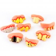 Holloween Prop Dress Up Prop Fake Rotten Teeth 3 in 1 Pack Random Delivery