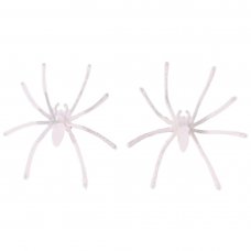 Holloween Toy Decoration Prop Plastic White Luminous Spider 20 in 1 Pack DIY Accessories 4.5*5cm