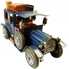 Creative Home Decoration Iron Model Knick-knacks Vintage Antique Car Model Blue