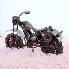 Creative Home Decoration Iron Model Knick-knacks Long Chain Motorcycle Model Black