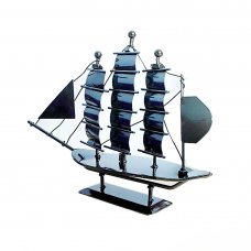 Creative Home Decoration Iron Model Knick-knacks Vintage Sailboat Model Black