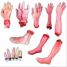 Halloween Prop Terrorist Decoration Human Broken Finger Bloody Hand