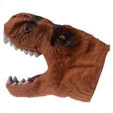 Dinosaur Head Hand Gloves Puppet Velociraptor Head Toy Maroon