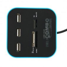 2 in 1 USB 2.0 3-Port Hub MS/SD/MMC/TF Card Reader