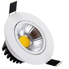 LED Light COB Ceiling Light Downlight Matte White Cool Light 3W