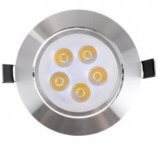 LED Light Ceiling Light Downlight High-gloss Silver White Light 5W