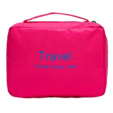 Portable Travel Bag Organizer Foldable Cosmetic Bag Luggage Compression Pouches Rose Red