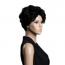 Real Human Hair Wig Short Curly Hair  Black