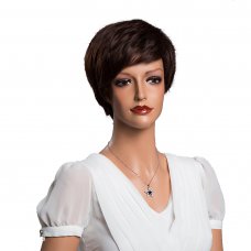 Real Human Hair Wig Short Hair  Wine Red