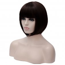 Japanese Anime Cosplay COS Wig BOBO Hair Deep Brown 31cm