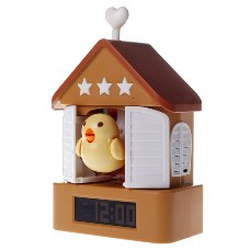 LYGFJS1312NQ Cuckoo Alarm Clocks Creative Toy Gun Shooting Control Brown with White