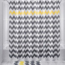 71" Wavy Pattern Polyester Bathroom Shower Curtain + Mat set W/12 Plastic Hooks