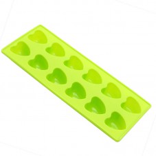 12 Grid Love Heart Pattern Ice Cube Food Silicon Bake Mould DIY Cake Tool Green