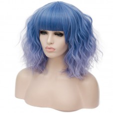 Short Curly Hair Wigs SW2101F5 Straight blue