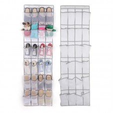 24-Pockets Non-Woven Hanging Storage Bag Behind Doors Space Saving Shoes Rack